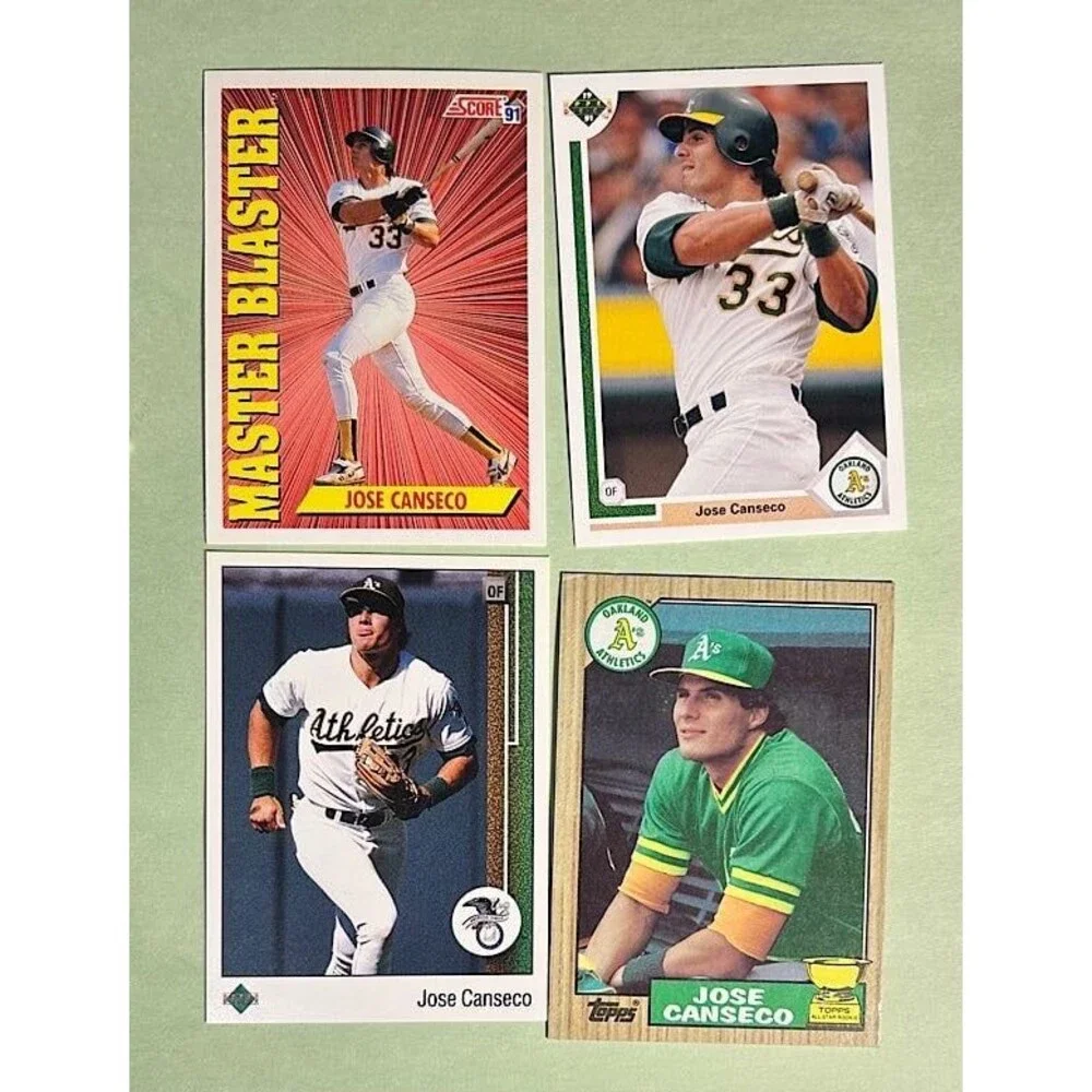 Oakland A’ Bash Brothers pin + Mark McGwire, Jose Canseco 8 Card Lot 1987 and up - Picture 4 of 7
